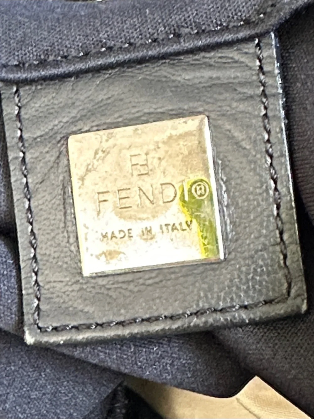 Fendi 90s Y2K Neoprene Hobo Shoulder Bag with Silver Accent AUTH